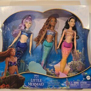 NRFB 2023 Disney Little Mermaid live action Ariel and Sisters fashion 3 pack